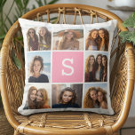 Create Your Own Instagram Collage Custom Monogram Cushion<br><div class="desc">You can use 8 square or Instagram photos for this design. Use 8 square photos to create a unique and personal gift. Or you can keep the hipster puppy and make a trendy keepsake. If you need to adjust the pictures,  click on the customise tool to make changes.</div>