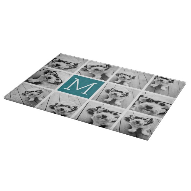 Create Your Own Instagram Collage Custom Monogram Cutting Board (Corner)