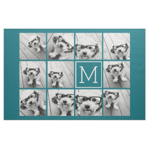 Create Your Own Instagram Collage Custom Monogram Fabric