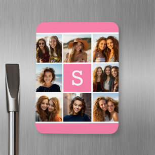 Create Your Own Instagram Collage Custom Monogram Magnet