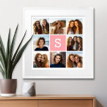 Create Your Own Instagram Collage Custom Monogram Poster<br><div class="desc">Add 8 photos and custom text to make a unique keepsake for your wall. The art includes 8 pictures surrounding a text box where you can add a monogram or other text.</div>
