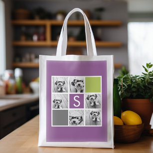 Create Your Own Instagram Collage Custom Monogram Reusable Grocery Bag