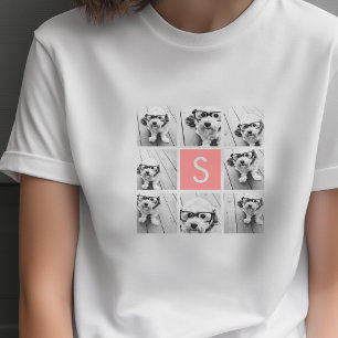 Create Your Own Instagram Collage Custom Monogram T-Shirt