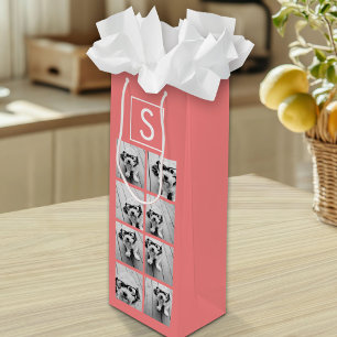 Create Your Own Instagram Collage Custom Monogram Wine Gift Bag