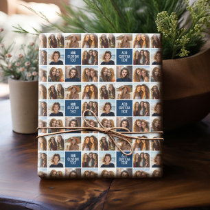 Create Your Own Instagram Collage Custom Monogram Wrapping Paper