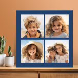 Create Your Own Instagram Collage Navy 4 Pictures Canvas Print<br><div class="desc">Use four square photos to create a unique and personal gift. Or you can keep the hipster puppy and make a trendy keepsake. If you need to adjust the pictures,  click on the customise tool to make changes.</div>