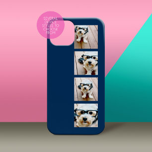 Create Your Own Instagram Collage Navy 4 Pictures Case-Mate iPhone 14 Plus Case