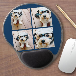 Create Your Own Instagram Collage Navy 4 Pictures Gel Mouse Mat
