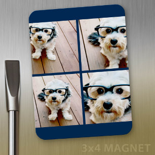 Create Your Own Instagram Collage Navy 4 Pictures Magnet