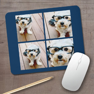 Create Your Own Instagram Collage Navy 4 Pictures Mouse Mat