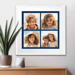 Create Your Own Instagram Collage Navy 4 Pictures Poster<br><div class="desc">Use four square photos to create a unique and personal gift -- make a trendy keepsake. If you need to adjust the pictures,  click on the customise tool to make changes.</div>