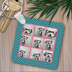 Create Your Own Instagram Photo Collage 9 photos Key Ring