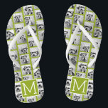 Create Your Own Instagram Photo Collage Lime Flip Flops<br><div class="desc">Use up to 11 square or selfie phone photos to create a unique and personal gift. Or you can keep the hipster puppy and make a trendy keepsake. If you need to adjust the pictures,  click on the customise tool to make changes.</div>