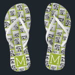 Create Your Own Instagram Photo Collage Lime Flip Flops<br><div class="desc">Use up to 11 square or selfie phone photos to create a unique and personal gift. Or you can keep the hipster puppy and make a trendy keepsake. If you need to adjust the pictures,  click on the customise tool to make changes.</div>