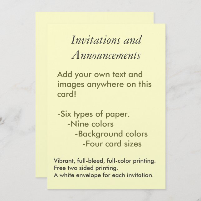 Create Your Own Invitation (Front/Back)