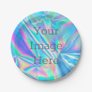 Create Your Own Iridescent Faux Holographic Foil Paper Plate