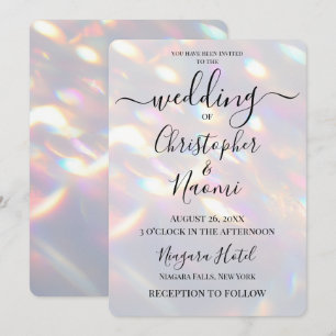 Create Your Own Iridescent Lights Wedding Invitation