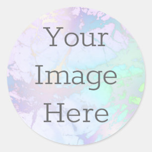 Create Your Own Iridescent Marble & Faux Foil Classic Round Sticker