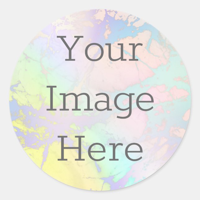 Create Your Own Iridescent Marble & Faux Foil Classic Round Sticker (Front)
