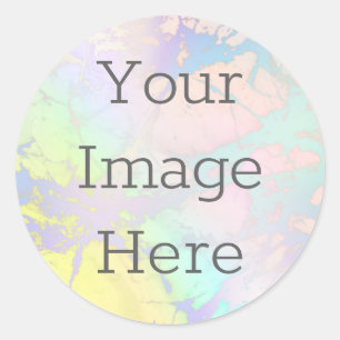 Create Your Own Iridescent Marble & Faux Foil Classic Round Sticker