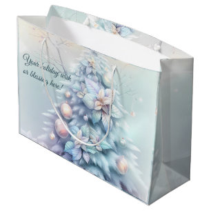 Create Your Own Iridescent Poinsettias Tree Large Gift Bag