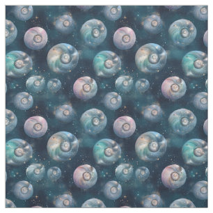 Create Your Own Iridsecent Spiral Bubbles Teal Fabric
