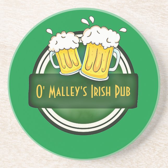 Create Your Own Irish Pub Logo Coaster (Front)