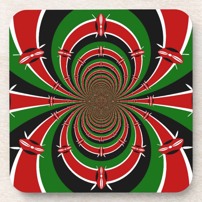 Create Your Own Jambo Habari ! Kenya Hakuna Matata Coaster (Front)