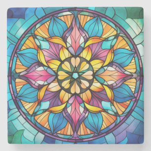 Create Your Own Kaleidoscope Stained Glass Mandala Stone Coaster