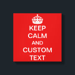 Create Your Own Keep Calm and Carry On Custom Canvas Print<br><div class="desc">Design your own "Keep Calm and Carry On" wall art canvas using this simple template and how-to instructions. Inspired by an antique WWII British poster slogan, "Keep Calm" designs are very trendy and popular. Use the "Personalise It" field to easily make it your own. Even the white crown can be...</div>