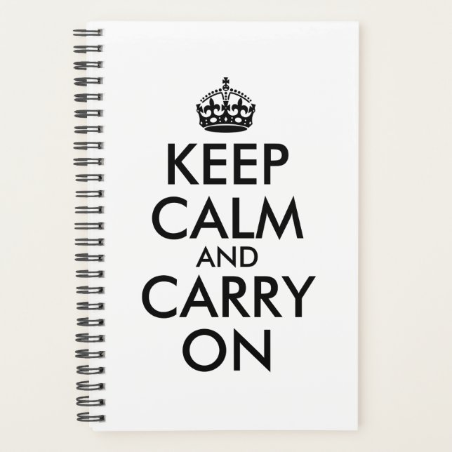 Create Your Own Keep Calm and Carry On Planner (Front)