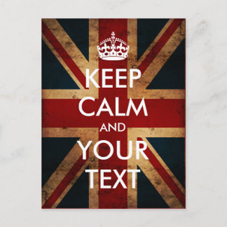Create your own Keep Calm & Carry On (Union Jack) Postcard