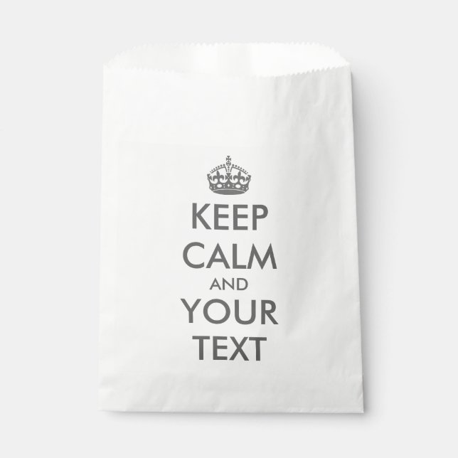Create your own KEEP CALM Favour Bags (Front)