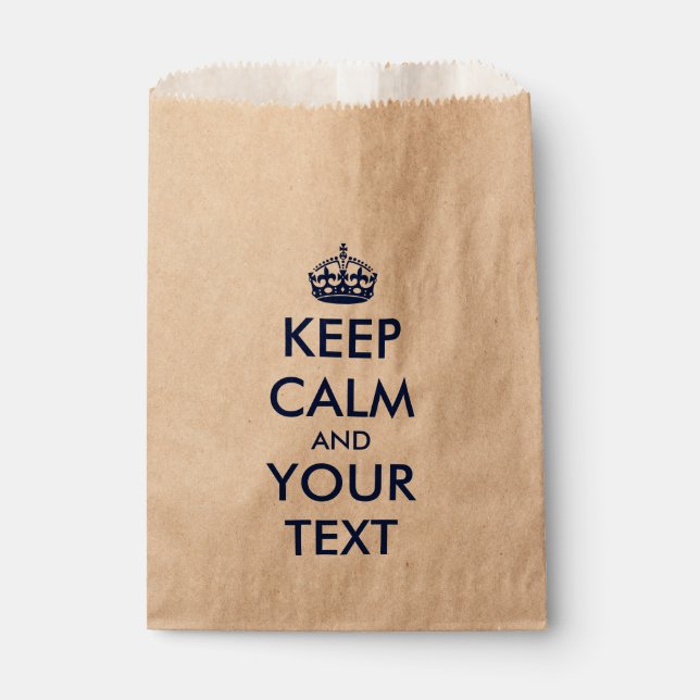 Create your own KEEP CALM Favour Bags (Front)