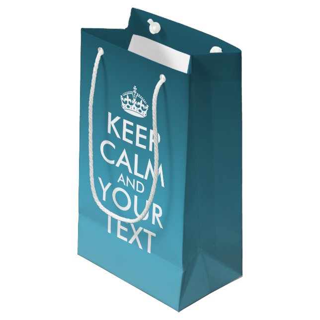 Create Your Own "KEEP CALM" gift bag! (medium) Small Gift Bag (Front Angled)