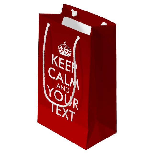 Create Your Own "KEEP CALM" gift bag! (medium) Small Gift Bag (Front Angled)