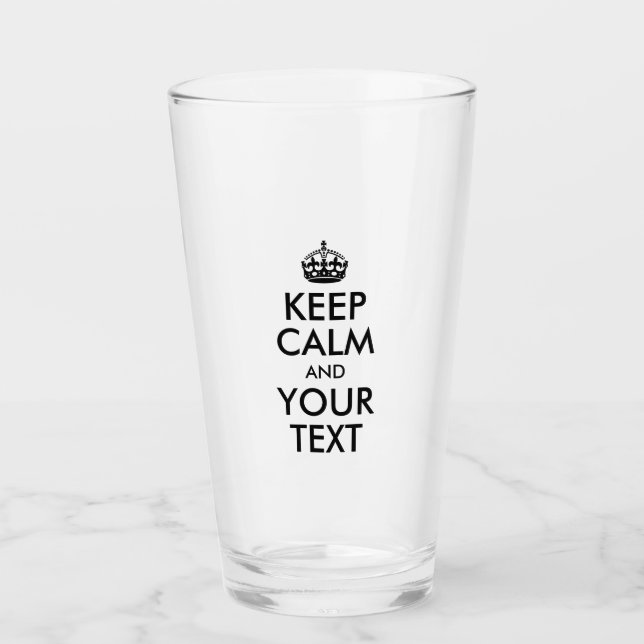 Create Your Own Keep Calm Text Glass (Front)