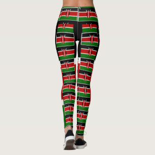 Create your Own Kenya Black Red Green  Runner Leggings