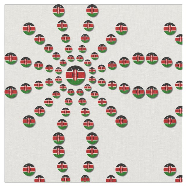 Create Your Own Kenya Polka Dot Black Red Green Fabric (Close Up)