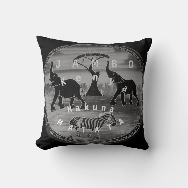 Create Your Own Kenya Tourism Travel Safari Cushion (Front)
