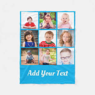 Create Your Own Kids Family Photos Collage Fleece Blanket