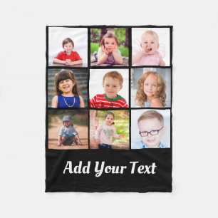 Create Your Own Kids Family Photos Collage Fleece Blanket