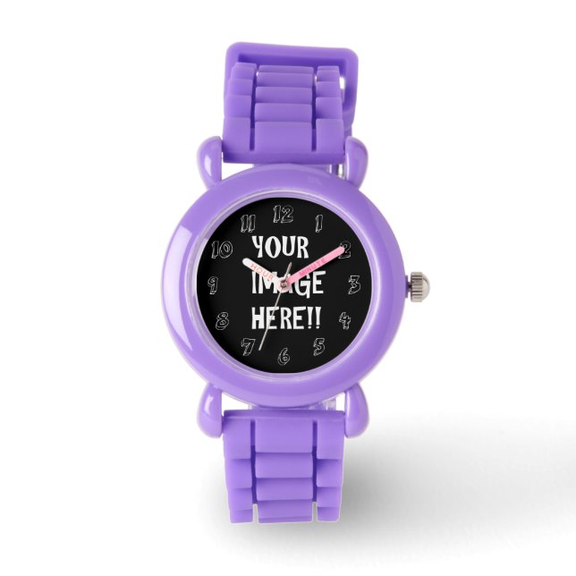 Create Your Own Kid's Red Glitter Strap Watch (Front)