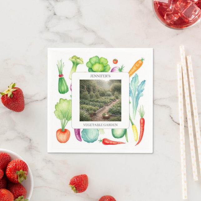Create your own kitchen garden photos monogrammed napkin (Insitu)