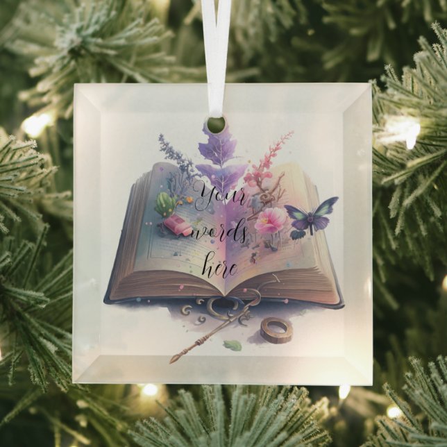 Create Your Own Kitchen Witch Spell Book Glass Tree Decoration (Insitu)