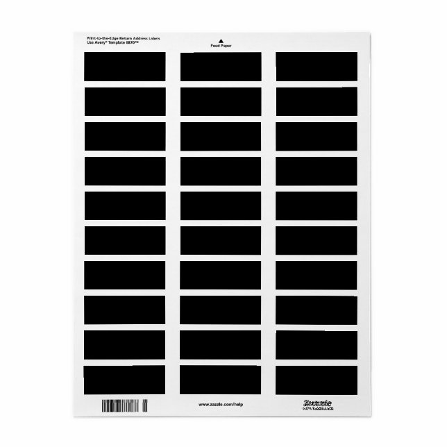 CREATE YOUR OWN LABELS (Address, Label, Tag) Black (Full Sheet)