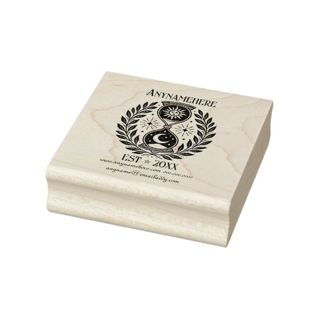 Create Your Own Laureled Celestial Hourglass Rubber Stamp (Stamp)