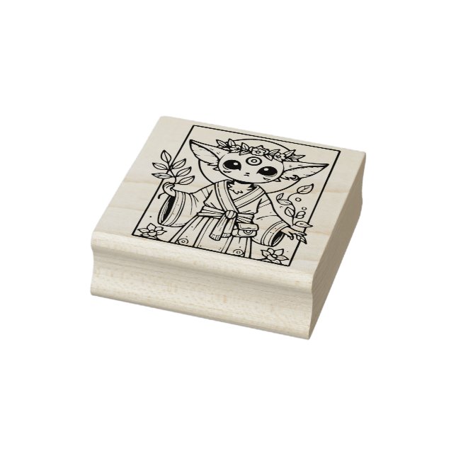 Create Your Own Laureled Mystical Mouse Druid Rubber Stamp (Stamp)