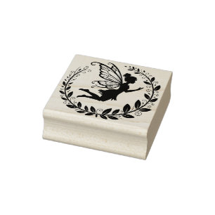 Create Your Own Laureled Vine Fairy Rubber Stamp