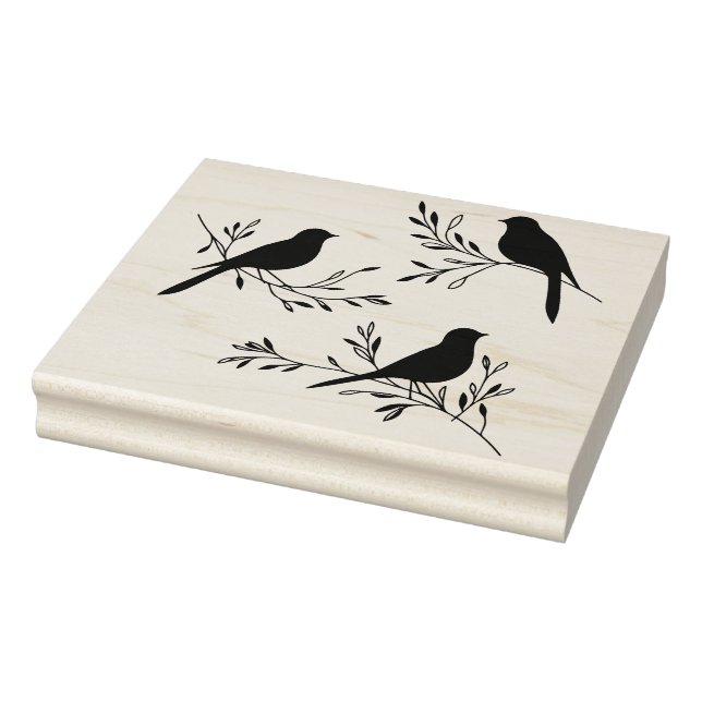 Create Your Own Leafy Raven BIrds Tree Branches Rubber Stamp (Stamp)